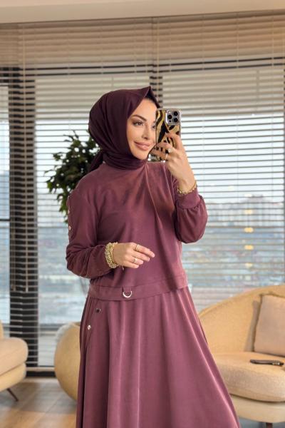 14455 Kol Cep Zımba Detay Etekli Takım Bordo