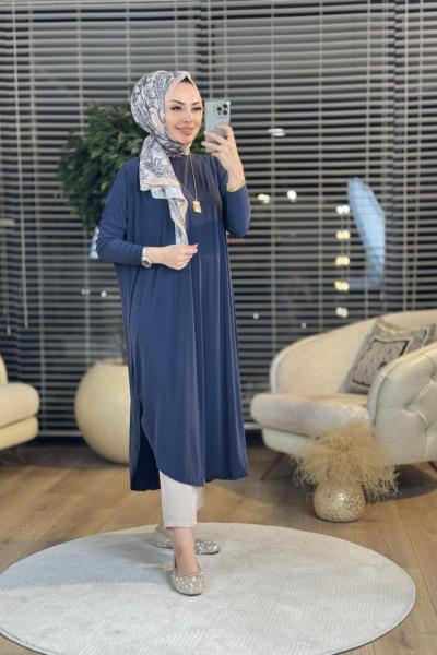 1735 Sandy Yarasa Kol Tunik Antrasit