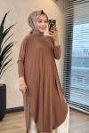 1735 Sandy Yarasa Kol Tunik Latte