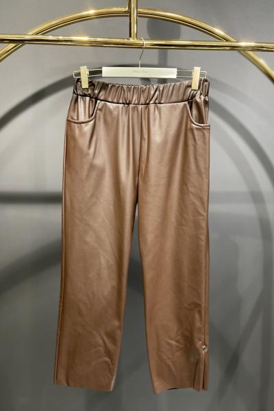 18135 Deri Pantolon Koyu Kahve