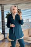 2016 Yandan Bağlamalı Ceketli Takım Zümrüt