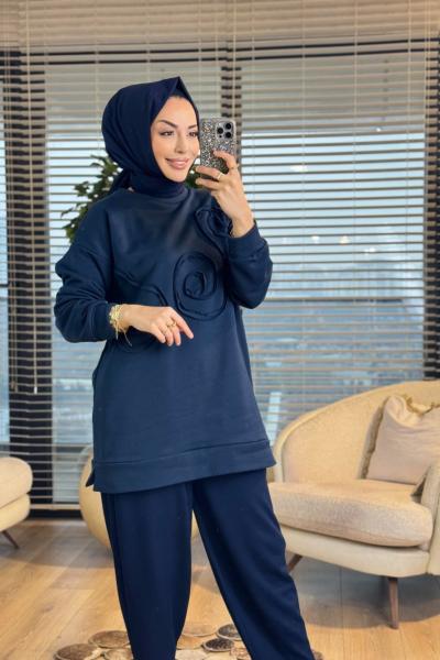 2123 Önü Kordonlu Tunik Lacivert