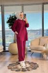 22629 Osyho Ön Cep Ve Dikiş Detaylı Takım Bordo