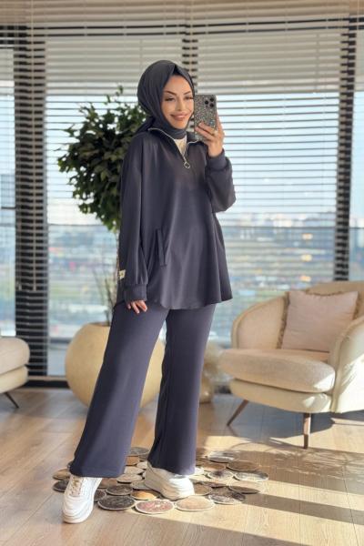 22745-1 Kolu Etiket Detaylı Takım Antrasit