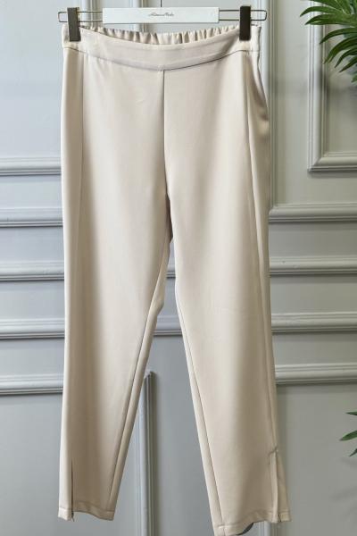 24016 Paçası Fermuarlı Pantolon Bej