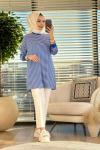 24093 Çizgili Tunik Saks