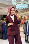 250369-1 Günlük Pantolon Ceket Takım Bordo