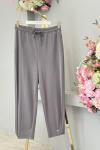 25097 Paçası Çıtçıtlı Pantolon Gri