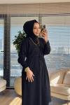 25196 Taş Detaylı Triko Elbise Siyah