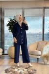 255 Taş Şeritli Hırka Lacivert