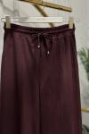 25551 Beli Lastikli Paçası Dikişli Pantolon Bordo