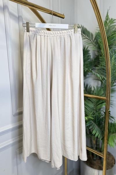 26083 Bol Paça Beli Lastikli Pantolon Bej