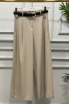 26116 Kemerli Bol Paça Pantolon Bej