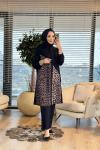 26119 Esra Leopar Takım Siyah Kahve