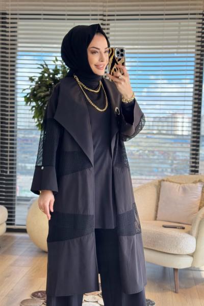 26YT669 Üst File Kap İkili Takım Siyah