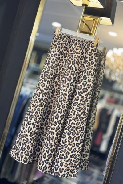 27011 Scuba Leopar Desen Etek Bej Siyah