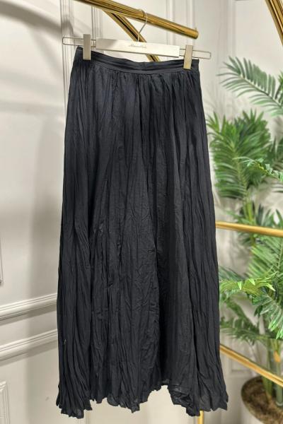 27014 Kırışık Etek Siyah