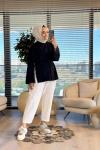 2755 Dikiş Detaylı Yırtmaçlı Sweat Siyah
