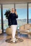 2755 Dikiş Detaylı Yırtmaçlı Sweat Lacivert