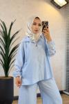 2872 Bol Paça Fermuarlı Takım Mavi