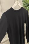 3077 Sıfır Yaka Uzun Kol Bluz Siyah