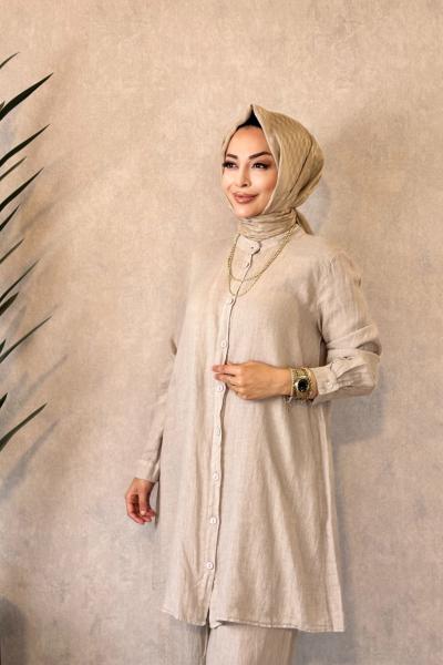 3125 Kısa Keten Takım Taş