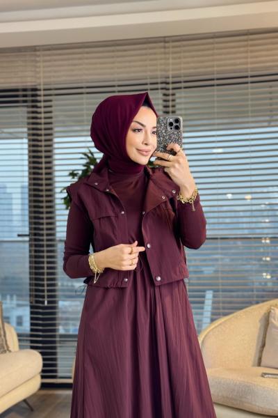 34364 Çıkma Yelekli Spor Takım Bordo