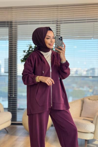 34491 Bomberli Konik Pantonlu Takım Bordo