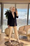 35039 Basic Slim Fit Ceket Lacivert