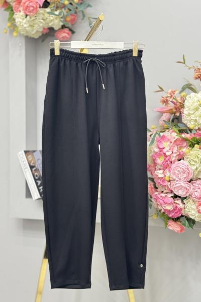 35800 Kesik Detaylı Konik Pantolon Siyah