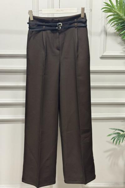 3663 Yüksek Bel Pantolon Kahve