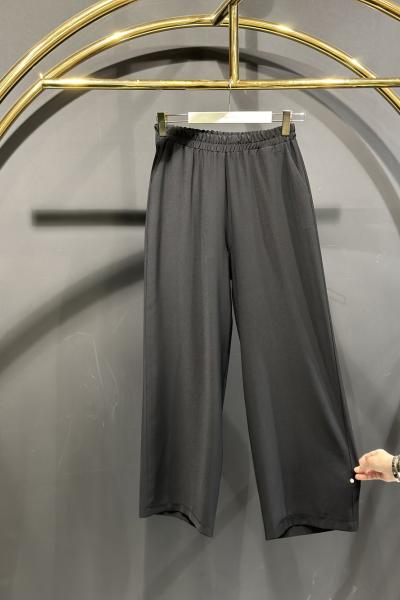 3692 Krep Bol Paça Pantolon Siyah