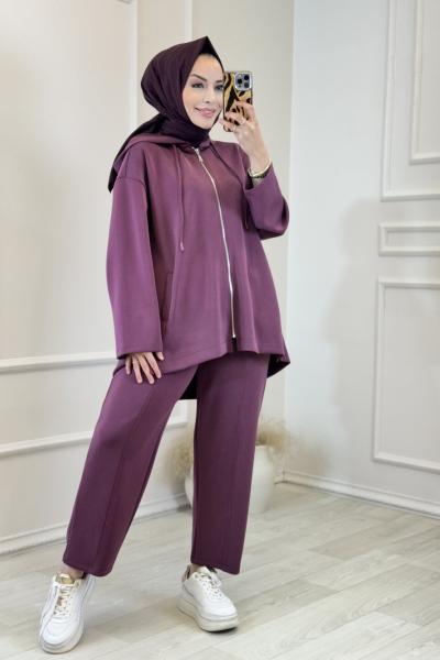 37950 Bomber Ve Pantolonlu Takım Bordo
