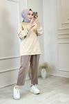 38070 Taş Detaylı SweatShirt Toprak