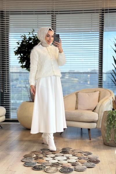 3949 Buse Hırka Ekru