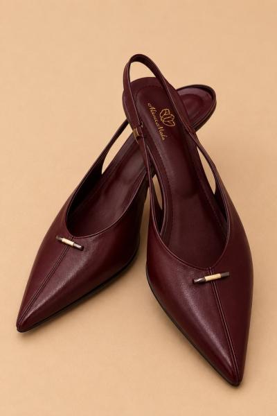 3965 Huk Toka Alçak Zara Stiletto Bordo