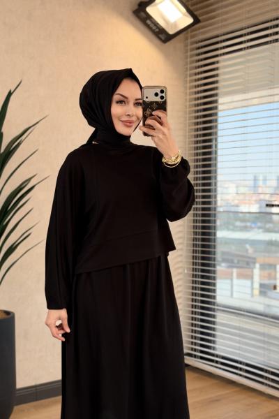 3982 Osyho Etek Bluz Takım Siyah