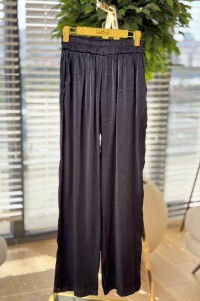 40048 Palazzo Parlak Pantolon Siyah