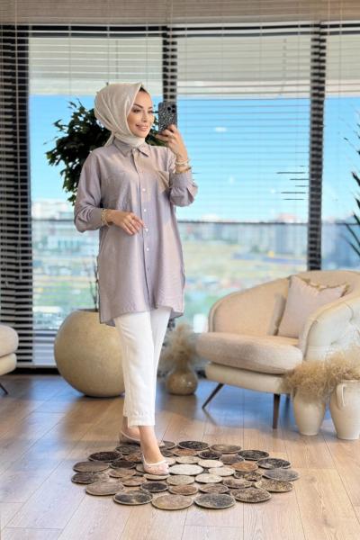 4159 Cemre Gömlek Gri