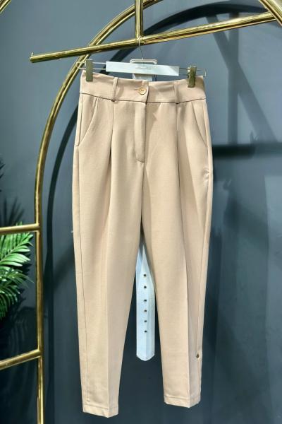 5321 Kaplama Kemerli Pantolon Camel