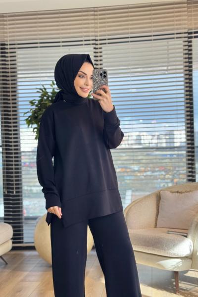 6149 Etek Ucu Parçalı Takım Siyah