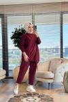 7187 Aden Trikolu İki İplik Takım Bordo