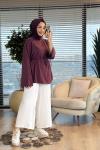 7465 Oysho Kolları Bağcıklı Tunik Bordo