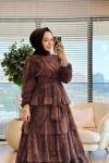 827 Beyza Elbise Kahve