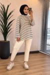 9000 Çizgili Osyho Sweatshirt Siyah