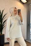 9000 Çizgili Osyho Sweatshirt Mavi