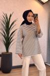9000 Çizgili Osyho Sweatshirt Lacivert