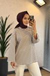 9000 Çizgili Osyho Sweatshirt Mürdüm