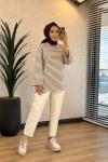 9000 Çizgili Osyho Sweatshirt Mürdüm