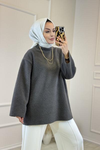 HK25090 Pamuk Dokulu Kazak Antrasit